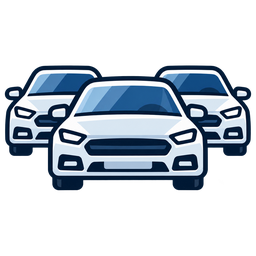 Symbol Verkehrslage mit drei Autos