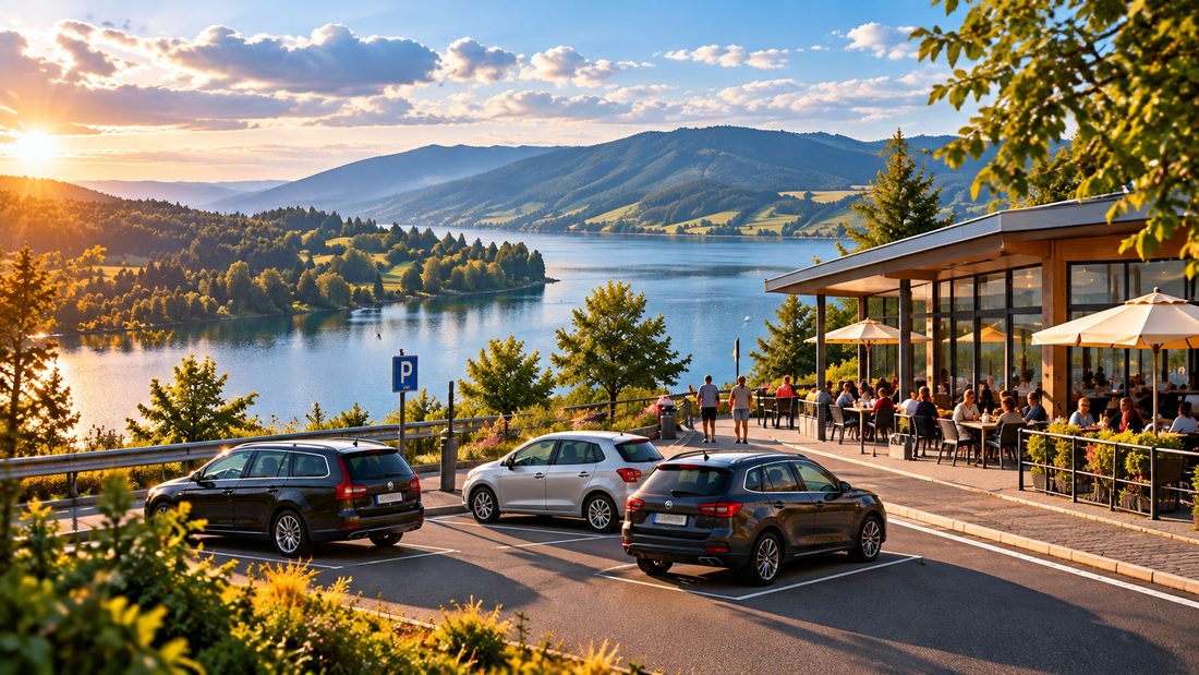 Rastplatz mit Café am See